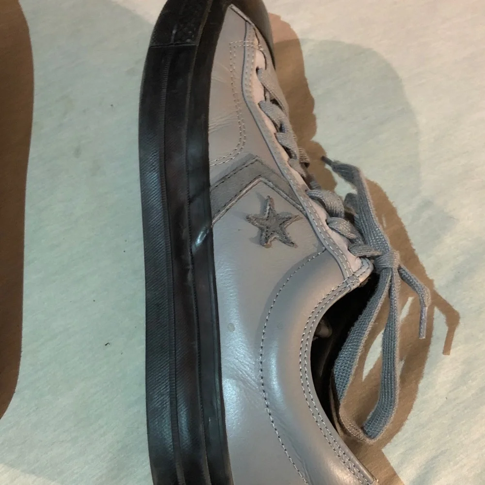 Gray and Black Converse Star Player 76 Leather Sneakers - Picture 15 of 16